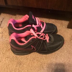 Pink and black nike air max